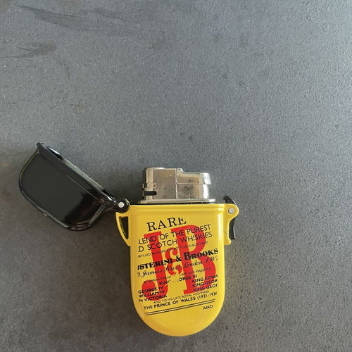 J&B vintage metal collectible lighter used