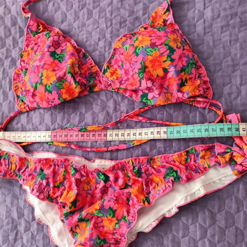 Shein Printed Bikini Set with Colorful Flowers, New, Size L