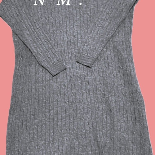 Knitted blouse dress new, gray, size M