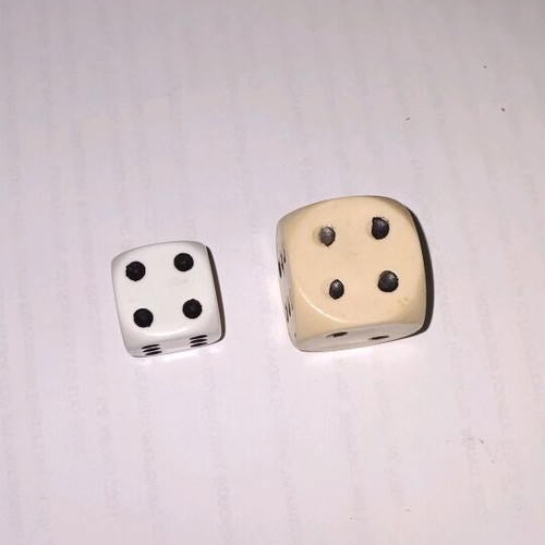 Large dice used, set of 2 pieces