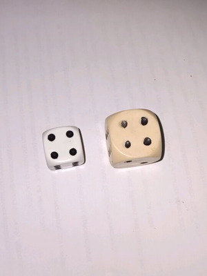 Large dice used, set of 2 pieces