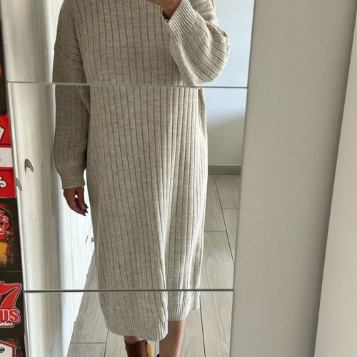 Knitted dress like new, beige, sizes M-L-XL