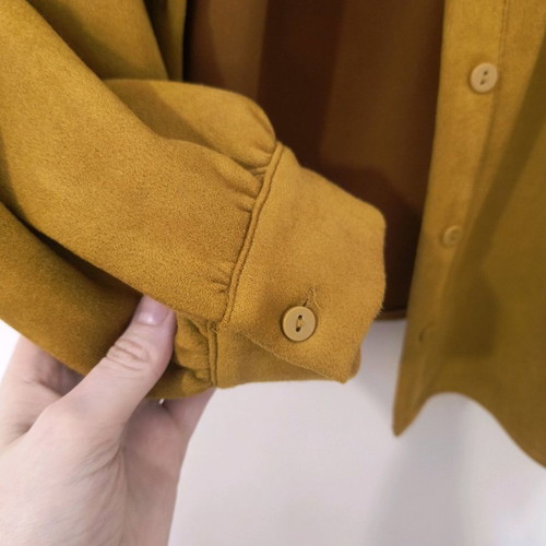 Suede shirt jacket with fringes Forever 21 plus size like new