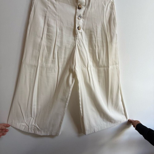 Zara wide high-waisted cream white pants new