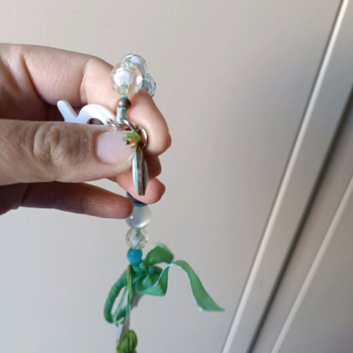 Handmade lucky charm for newborn baby new in green shades