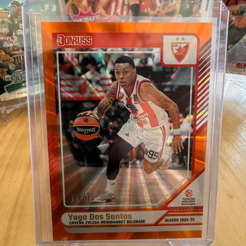 Yago Dos Santos Orange Laser Basketball Card 61/75, like new
