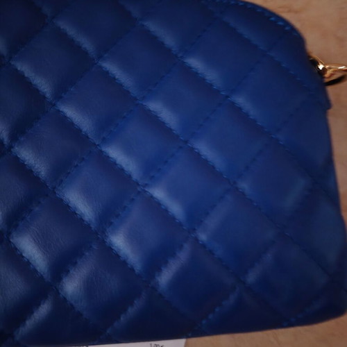 Guy Laroche electric blue leather shoulder bag with gold chain