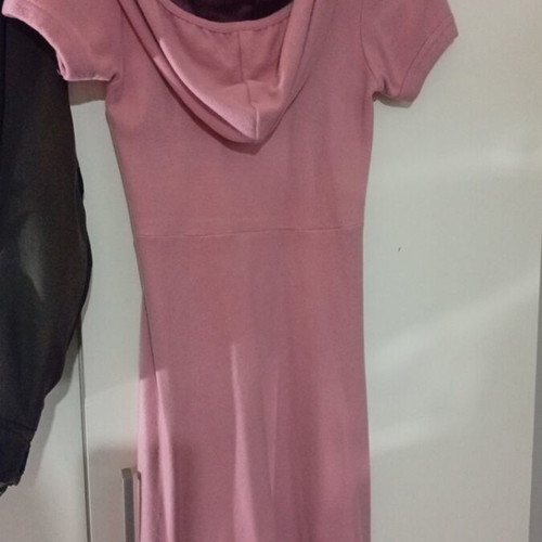 Johnny jo pink dress with hood like new, wool fabric