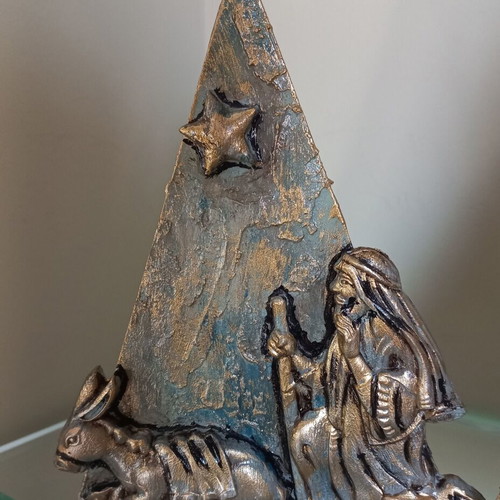 Christmas decoration nativity with decoupage technique new