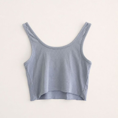 Grey Ribbed Crop Top Tally Weijl Size M Like New