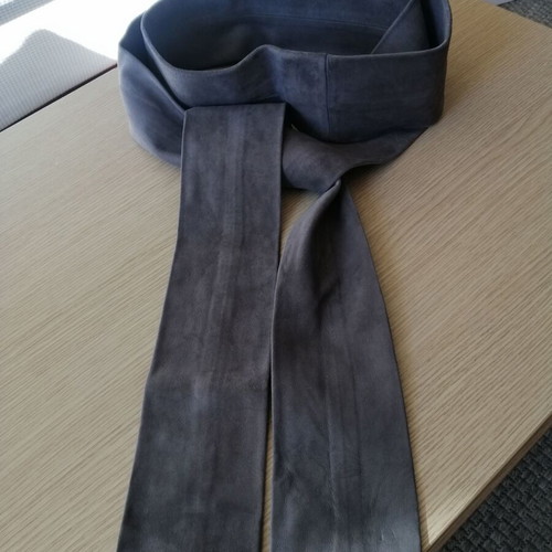 Genuine suede leather belt new, gray, adjustable