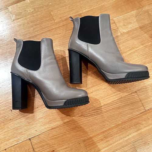 Atos Lombardini leather ankle boots gray melange used, size 39