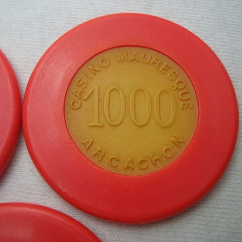 Casino Mauresque Arcachon France 10 rare numbered chips 1950s like new