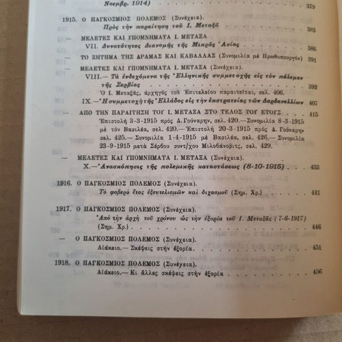I. Metaxas Personal Diary World War I 1915-1920 Used