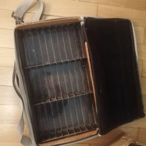 Portable cassette case for 30 tapes used