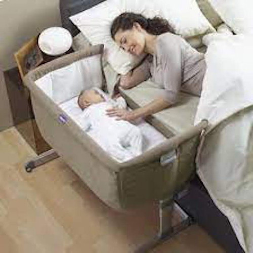Safety baby cot used with side opening and adjustable height