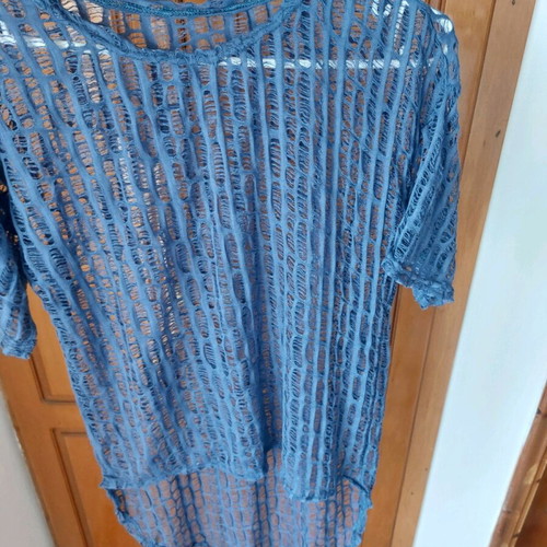 Net blouse new, one size, blue