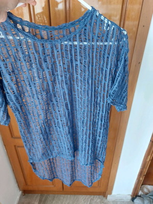 Net blouse new, one size, blue