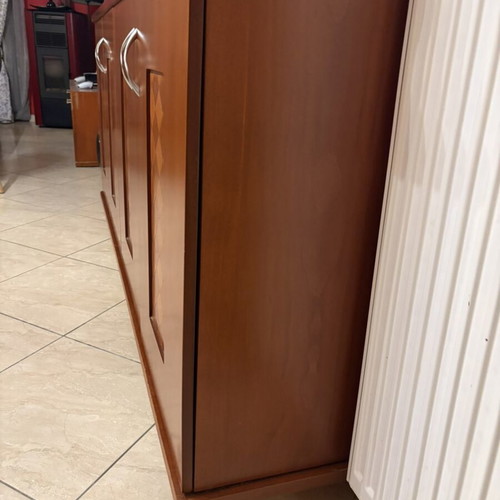 Solid cherry dining set with 6 chairs and buffet