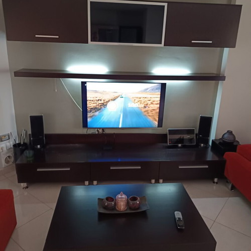 Living room composition used with 3 cabinets and shelf