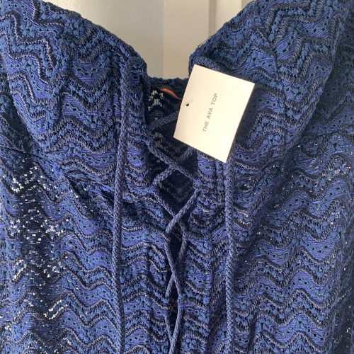 Blue lace strapless jumpsuit Medium new