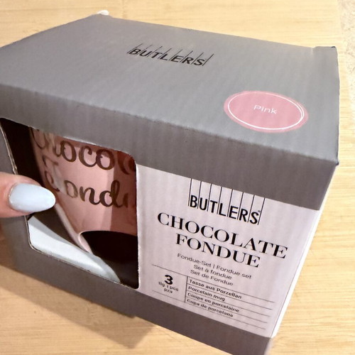 Butlers Fondue Pot Porcelain New Pink
