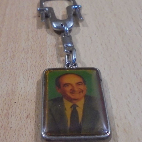 New Democracy keychain used with emblem and Konstantinos Mitsotakis