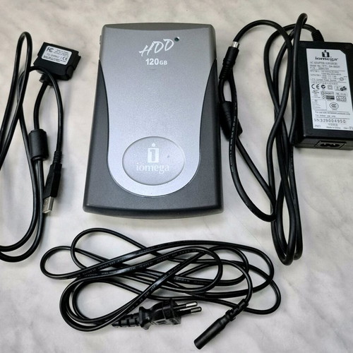Iomega HDD 120GB external hard drive used, vintage