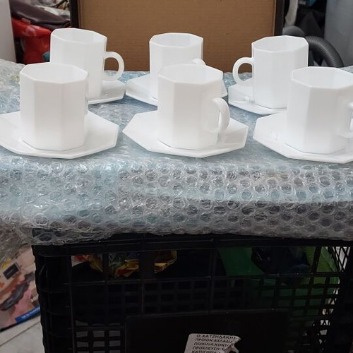 Coffee cups for Greek coffee set like new, 6 cups and 6 saucers