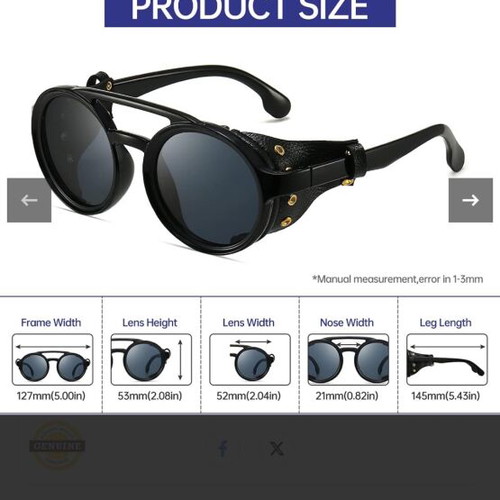 Round retro vintage sunglasses new with leather covers