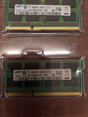 Σετ μνήμες RAM Laptop Samsung 4GB (2x2GB) DDR3 1333MHz SODIMM σαν καινούργιο
