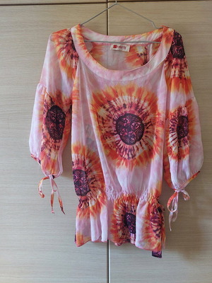 Vintage transparent blouse tunic multicolor like new