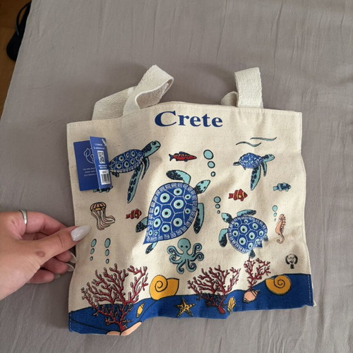Crete small handbag like new, beige multicolor
