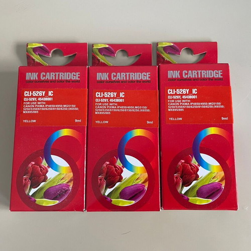 Canon CLI526 Yellow compatible ink new, set of 3 cartridges