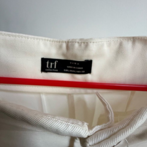 Zara wide high-waisted cream white pants new
