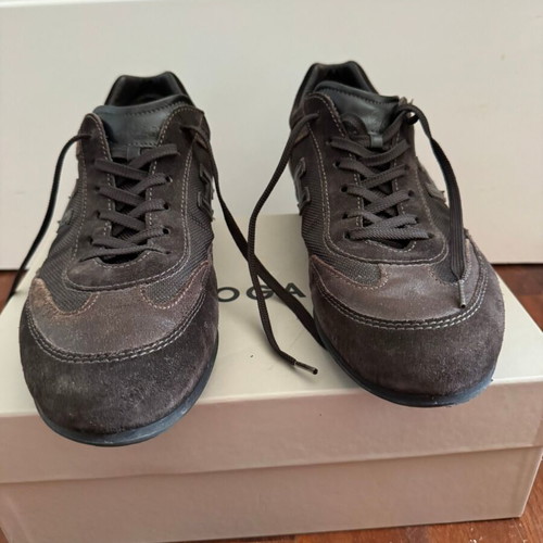Hogan sneakers used, size 44.5, brown suede and fabric