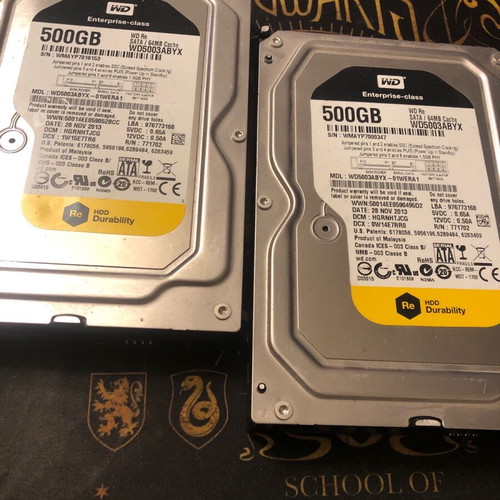 Western Digital HDD 500GB 3.5” used, set of 2