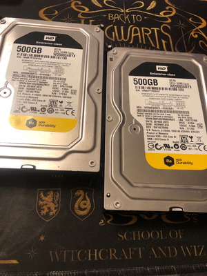Western Digital HDD 500GB 3.5” used, set of 2