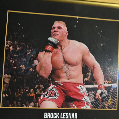 Brock Lesnar Signed UFC Heavyweight Champion Poster new