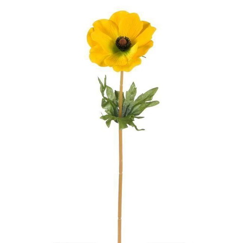 Set of 5 Decorative Anemone Flowers Yellow 40cm