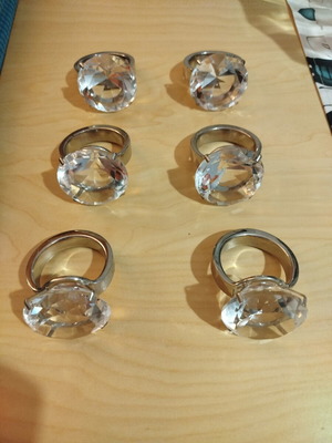 Σετ 6τμχ Luxury Κρίκοι Πετσέτας "Solitaire Diamond" σαν καινούργιο, premium design
