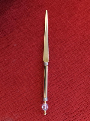 Vintage old gold-plated letter opener in excellent condition