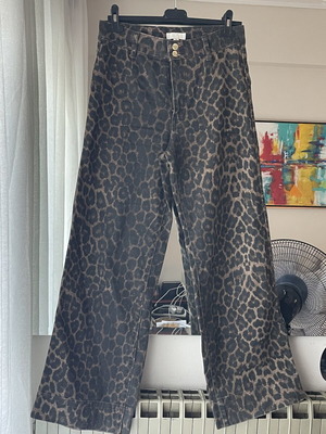 Leopard H&M straight-leg jeans like new, size M 38 10, black and brown