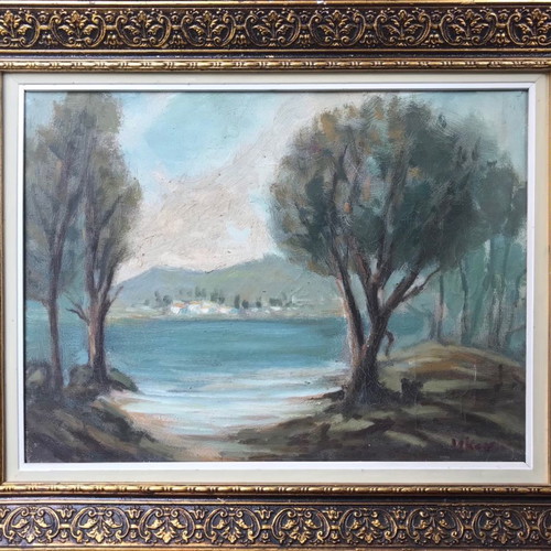 Old oil painting used like new with vintage frame 30x40 signed