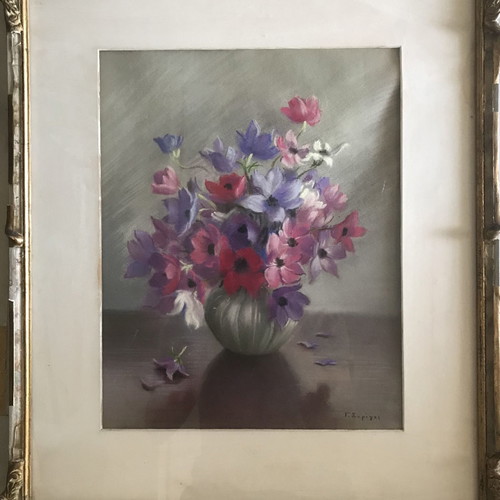 Painting by Giorgos Syrigos used, oil pastel on cardboard 45x55