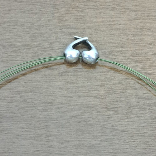 Choker with 925 Silver Pendant Minas Style like new, green and silver