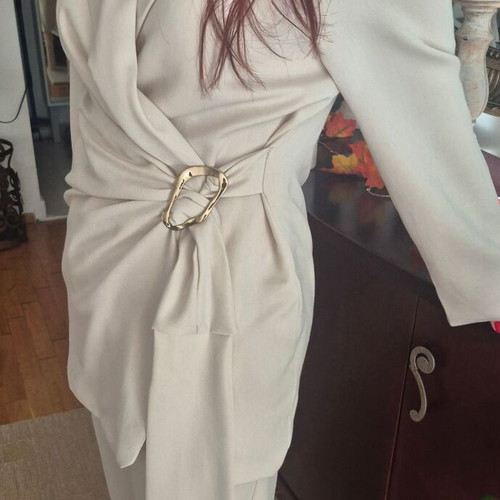 Women's cream suit new with wrap blazer one size