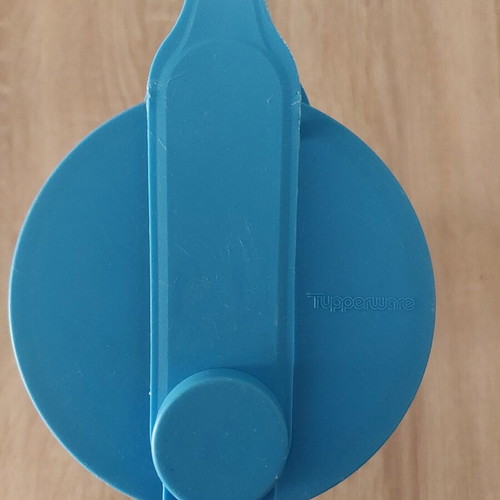 Tupperware jug used with airtight lid, blue translucent