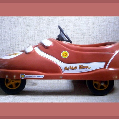 Red Roller Shoe Car Bicycle plastic toy Kontos Toys Greece 90s