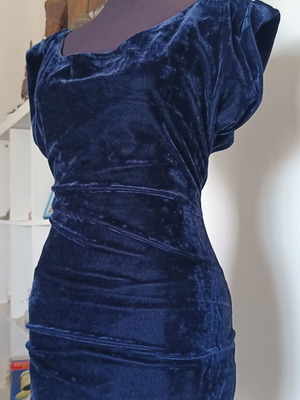 Velvet evening dress Zara new, blue royal, draped with open back